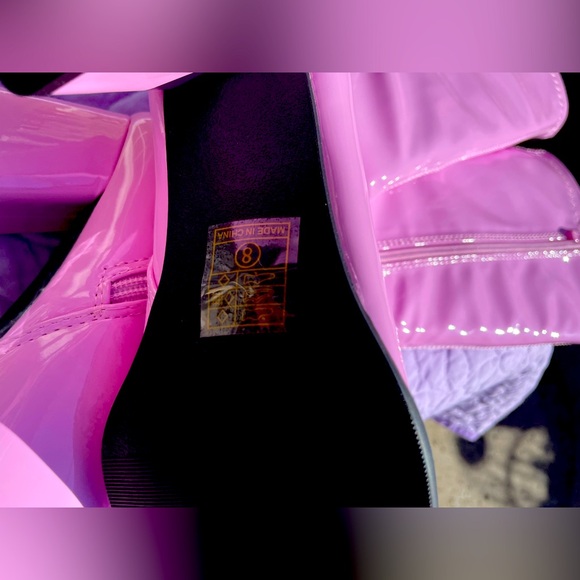 ELLIE BABY PINK GO GO BOOTS PATENT LEATHER BRAND NEW IN BOX WOMENS SIZE 8 - Picture 7 of 8